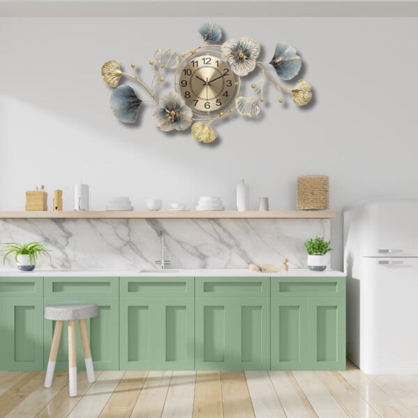 Metal Wall Clock - Floral - Image 2